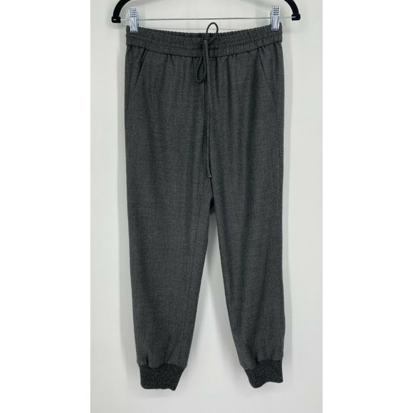 J. Crew Pants - J. Crew Drapey Wool Blend Jogger Pants Women Size 2 Drawstring Stretch Crop Gray